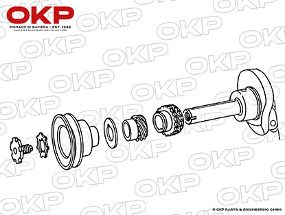 Rebuilt crankshaft with bearings 1300cc, 750 Giulietta