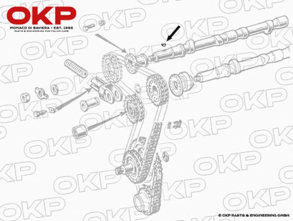 Keil für Nockenwelle Alfa 105 / 115 + 75 + 155 + 164 + 916