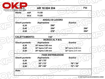 Satz Sportnockenwellen 75 TS  Hub 11,4mm / 300