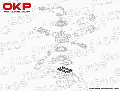 Dichtung für Wasserpumpe oben V6 Alfa 75 + 164 + GTV6