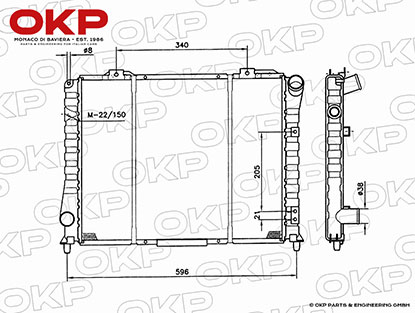 Kühler Neuteil 164 3.0 V6 1.S + V6 Turbo bis Bj. 93