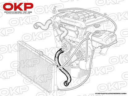 Kühlerschlauch unten 2000cc GTV ab 82 (Wapu - Kühler)