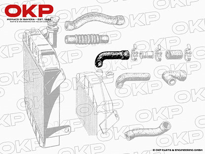 Kühlerschlauch oben 750/101 Veloce (Schlauchthermostat)