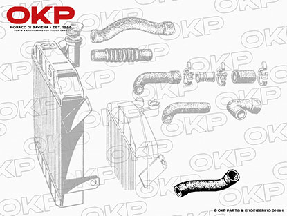 Kühlerschlauch unt. 750 / 101 Spider / SS (Wapu-Kühler)