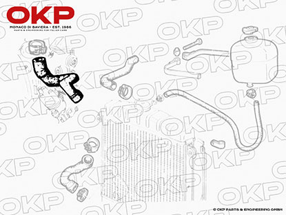 Kühlerschlauch IE 86-88 (Wasserpumpe-Thermostat)