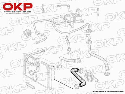 Kühlerschlauch 75 3,0 V6 (Verteiler-Thermostat)