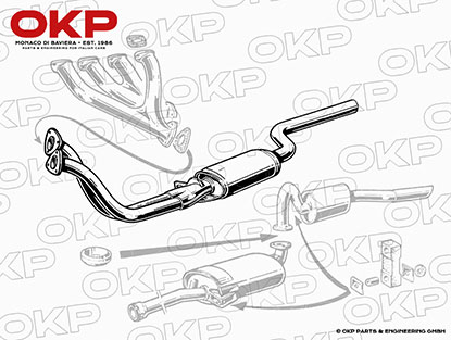 Schalldämpfer vorne Rundheck / GT / Zagato mech. Ku.