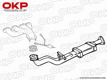 Front exhaust muffler Spider IE 1986 - 89 EU 1978 - 89 US