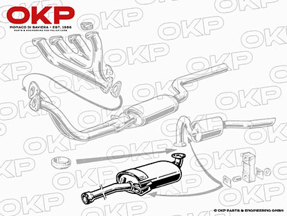 Schalldämpfer mitte EDELSTAHL GT Bertone / Giulia
