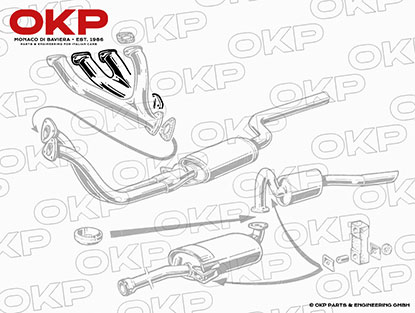 Auspuffkrümmer 2. + 3. Zylinder 1600 - 2000 Vergaser