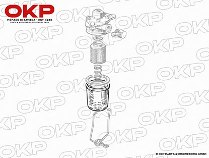 Fuel filter only glass 750 / 101 / 105 / Alfetta / Alfa 75