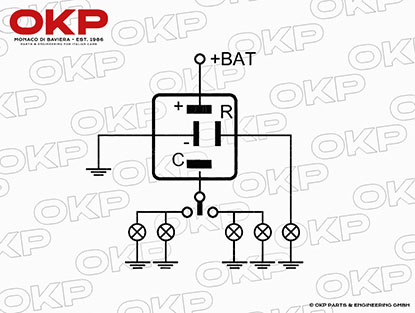 Blinkrelais 4-polig Spider 84-1993 /  Alfetta / 75 / 90 / 164   