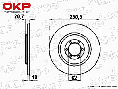 Bremsscheibe hinten Alfetta + GL + 75 (8mm Bohrung)