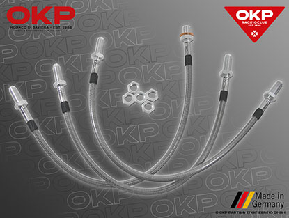 Set (3) stainless steel flexi brake hoses GTV6 / 75 V6 TÜV