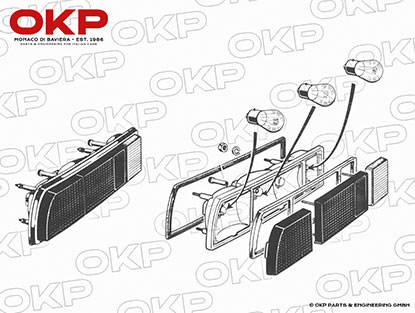 Rear light unit Fastback Spider until 82 left Altissimo