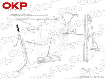 Gummianschlag Fensterlaufschiene hinten GT links