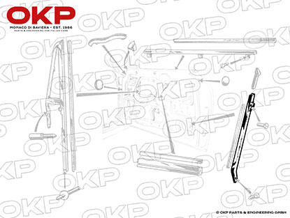 Satz Fensterlaufschienen hinten GT Bertone