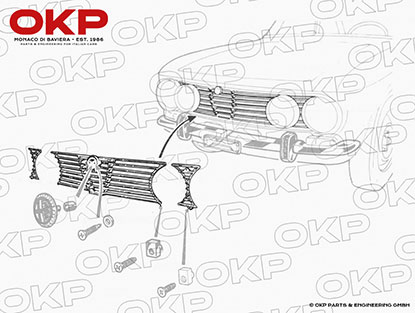 Kühlergitter kpl. 2000 GTV Bertone (3-teilig)