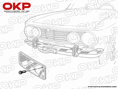 Vite e clip per portatarga anteriore Bertone GT / GTV 