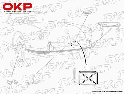 Kennzeichenhalter hinten 750/101 Giulietta / Giulia Spider