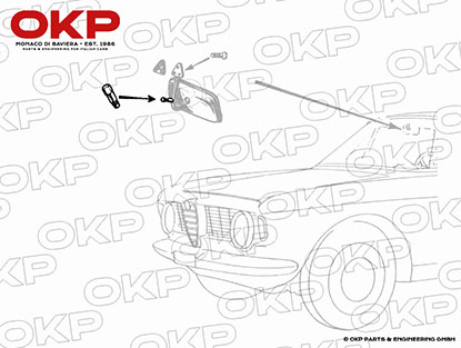 Stellschraube Innenspiegel kurz Giulia, Berlina, Bertone GT