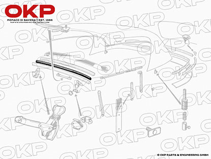 Metallleiste Verdeckdichtung vorne 1300-2000 Spider 