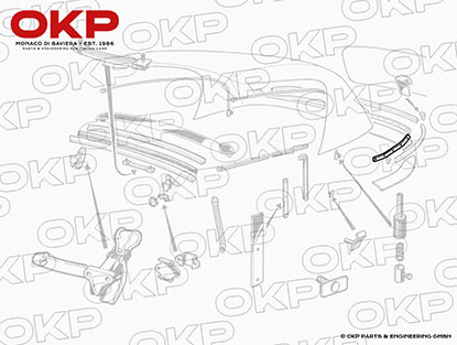Befestigungsleiste Verdeck seitlich Spider 1970 - 93