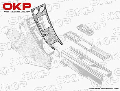 Holzverkleidung Mittelkonsole 1750 GTV Bertone