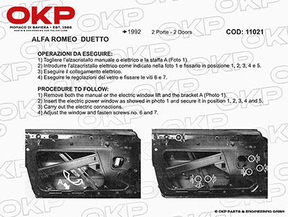 Fensterheber kpl. elektrisch re. Spider Bj. 70 - 93