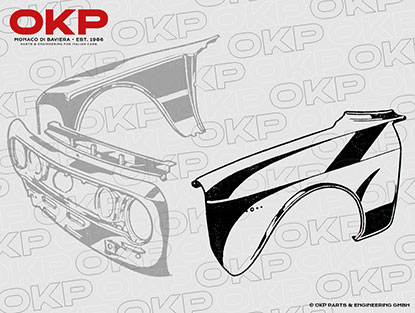 Kotflügel vorne 1300 - 2000 Bertone 2. Serie links