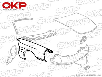 Kotflügel vorne Spider Bj. 90 - 93 rechts Original Alfa