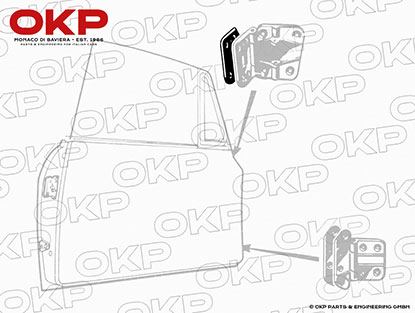 Distanzplatte 1mm Türscharnier oben Bertone GT 1. Serie