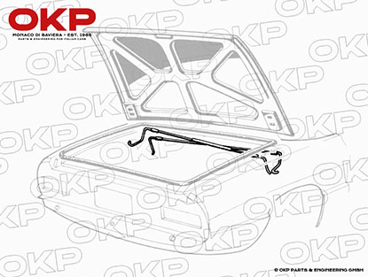 Satz (2) Drehstäbe Kofferdeckel Alfa Spider 1970 - 93