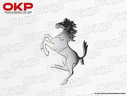 Emblem Ferrari Pferd chrom mittel 90mm 1. Serie