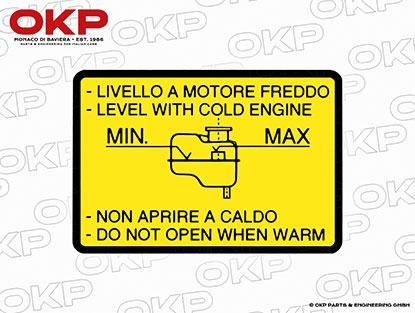 Aufkleber Kühlwasser Ausgleichsbehälter Alfetta GTV / 6