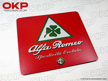 Mouse pad with Quadrifoglio Emblem