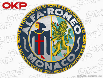 Aufkleber Alfa Romeo Monaco rund (5cm) silber