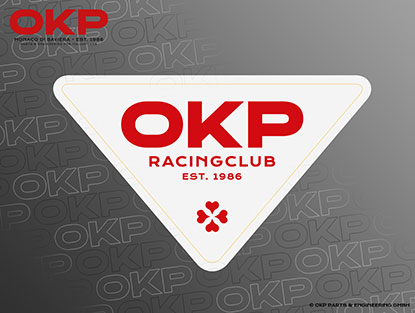 Sticker OKP RACING CLUB  200 x 105mm WHITE