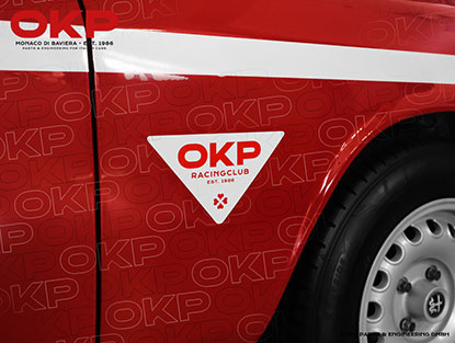 Sticker OKP RACING CLUB  200 x 105mm WHITE