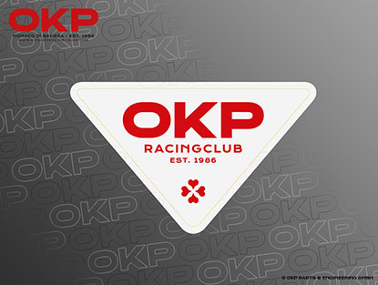 Adesivo OKP RACING CLUB  160 x 95mm BIANCO