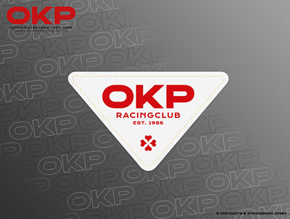 Sticker OKP RACING CLUB  120 x 70mm WHITE