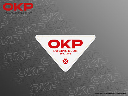 Sticker OKP RACING CLUB  80 x 45mm WHITE