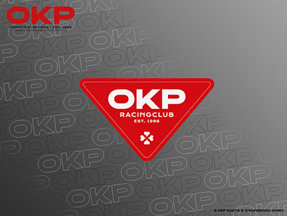 Sticker OKP RACING CLUB  80 x 45mm RED