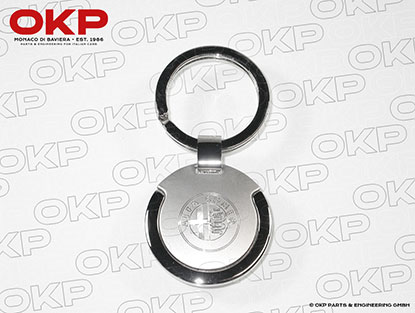 Keyring Alfa Romeo chrome / satin round