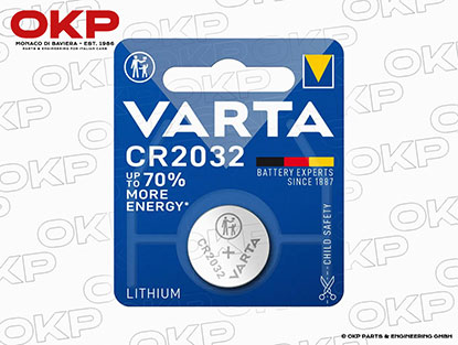 Batterie CR2032 Varta Knopfzelle 230mAh Lithium