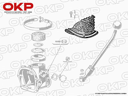 Schalthebelmanschette groß Giulietta 750 (4 Gang)
