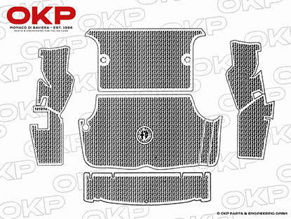 Satz (5) Gummimatten Kofferraum GT Bertone hellgrau