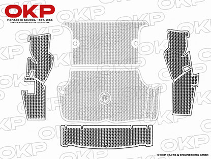 Satz (3) Gummimatten Kofferraum Bertone GT beige NOS