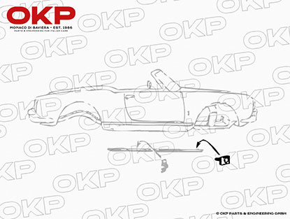 Sill rim end fixing plate 750 / 101 Giulietta Spider / Ferrari