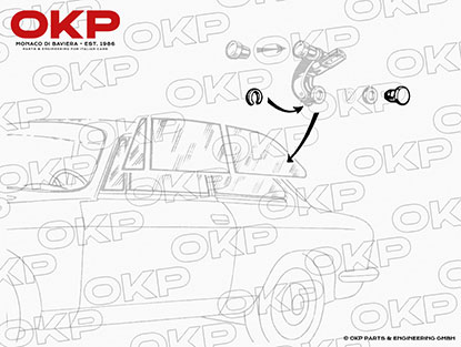 Chromkappe Öffner Ausstellfenster hinten GT Bertone